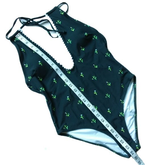 Cupshe Cactus Print Plunge One Piece Swim Suit S - Picture 3 of 12